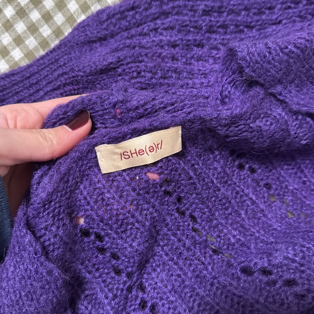 Purple Button Up Cardigan - Picture 3 of 3